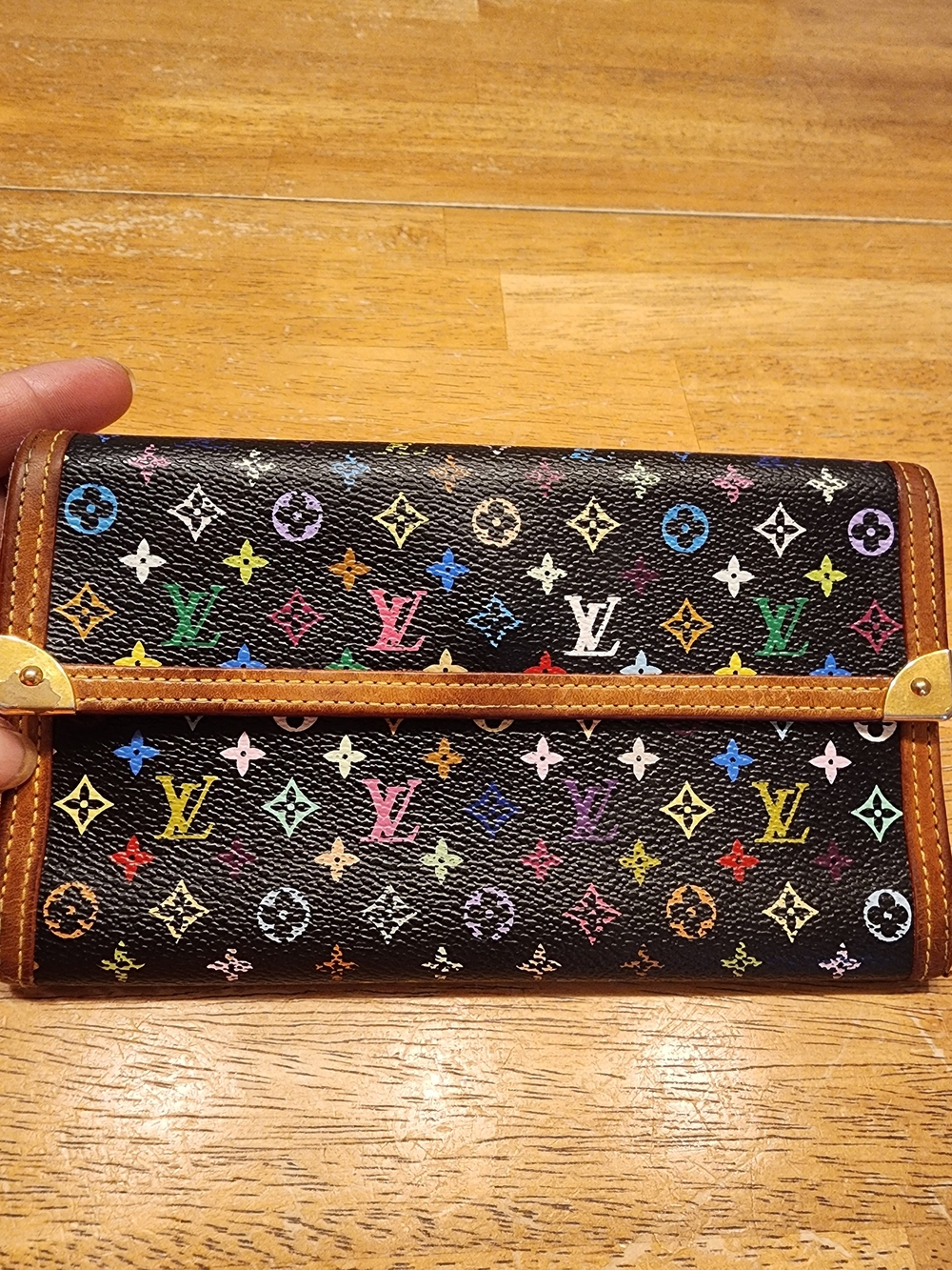 black Louis Vuitton Monogram Multicolore Porte-Trésor International Wallet